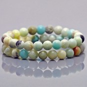 Amazonite Gemstone Bead Stretch Bracelet for Women and Men