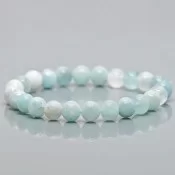 Natural Aquamarine Gemstone Beaded Bracelet from Emeria.in