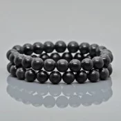 Natural Black Jet Gemstone Beaded Bracelet from Emeria.in