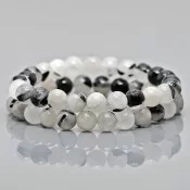 Natural Black Rutile Gemstone Beaded Bracelet from Emeria.in