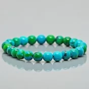 Handmade Synthetic Chrysocolla Gemstone Beaded Stretch Bracelet by Emeria.in
