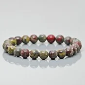 Handmade Dragon Bloodstone Gemstone Bracelet Close-UP