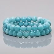 Healing Dyed Aquamarine Gemstone Beaded Bracelet Sourced from Africa