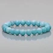 Healing Dyed Aquamarine Gemstone Beaded Bracelet Sourced from Africa