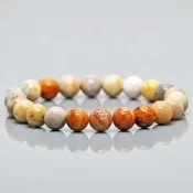 Natural Fossil Coral Gemstone Stretch Bracelet – AA Grade Beads