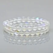 Healing Matte Aura Quartz Gemstone Beaded Bracelet Sourced from USA