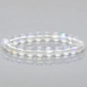 Healing Matte Aura Quartz Gemstone Beaded Bracelet Sourced from USA