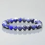 Natural Sodalite gemstone bracelet with deep blue tones