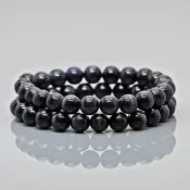 Smooth Round Natural Star Tiger Eye Gemstone Bracelet for Men and Women