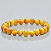 Natural Star Tiger Eye Gemstone Bracelet with smooth round beads