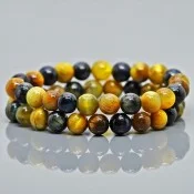 Premium Quality Star Tiger Eye Gemstone Beaded Bracelet by Emeria