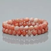 Smooth Round Sunstone Gemstone Bracelet for Men and Women