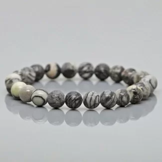 Healing Web Jasper Gemstone Beads Stretch Bracelet Sourced from USA