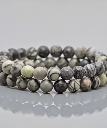 Healing Web Jasper Gemstone Beads Stretch Bracelet Sourced from USA