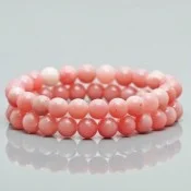 Natural Dyed Pink Opal Gemstone Bracelet for Women – Emeria Natural Dyed Pink Opal Gemstone Bracelet for Women – Emeria