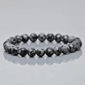 Natural Snowflake Obsidian Gemstone Bracelet – AA Grade