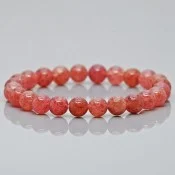Pink Strawberry Quartz Gemstone Bracelet for Women and Men