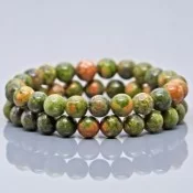 Natural Unakite Gemstone Bracelet for Men and Women – Free Size